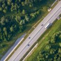 Aerial of highway