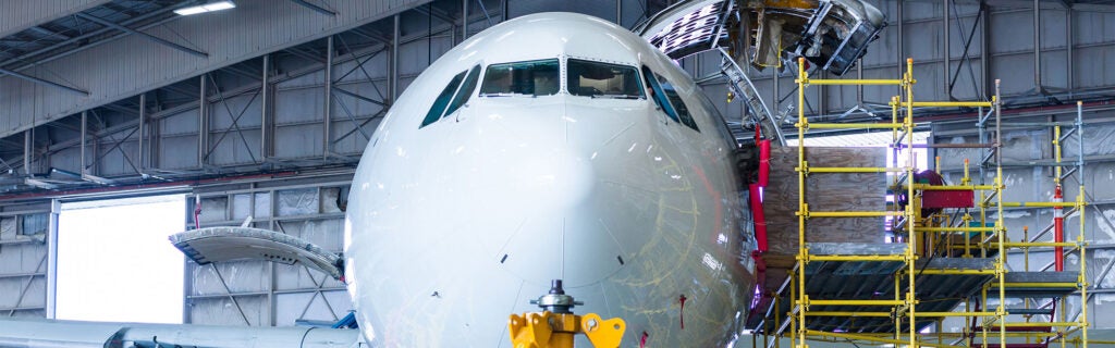 Airplane in hangar